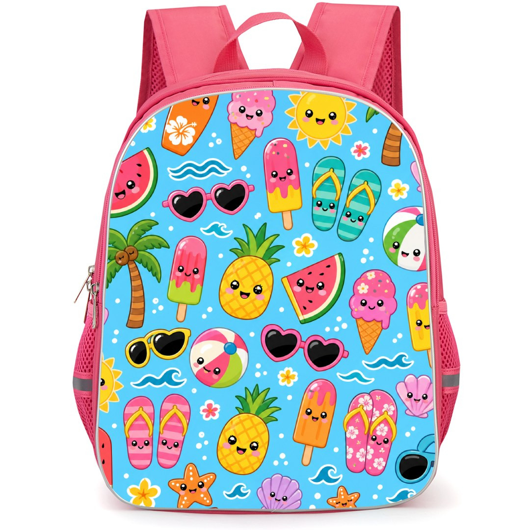 Summer Fever Pattern Backpack School Bag - Studentpack Pink