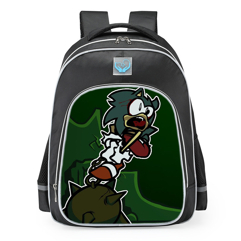 Friday Night Funkin FNF Chaos Nightmare Sonic Vs. Fleetway Sink School Backpack