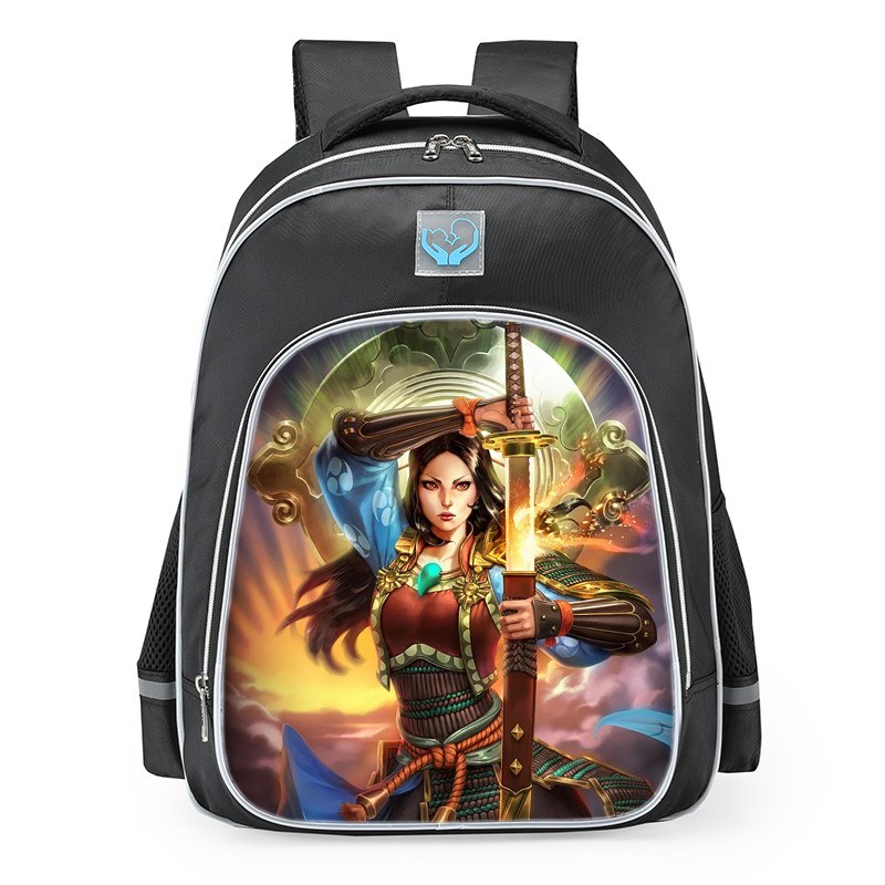 Smite Amaterasu Cerulean Sky Skin School Backpack