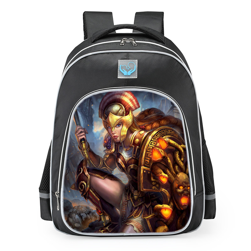 Smite Athena Shield Of The Gorgon Skin School Backpack