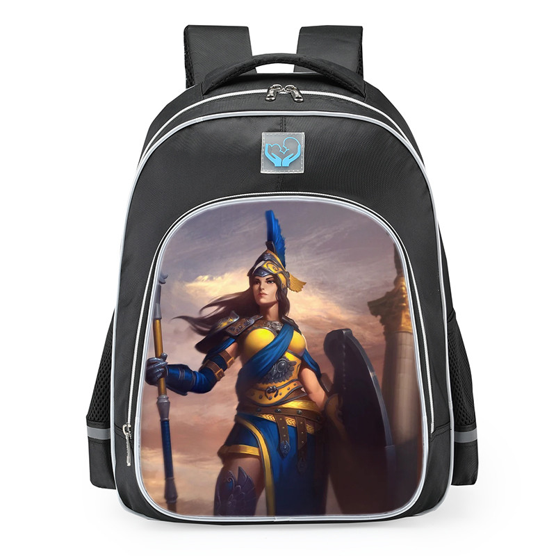 Smite Athena Peace For Ukraine Skin School Backpack