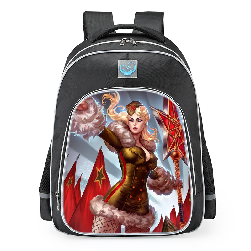 Smite Athena Red Star Skin School Backpack