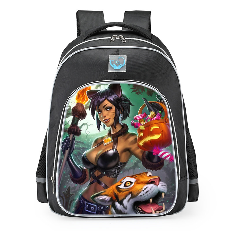Smite Awilix Feline Fashion Skin School Backpack