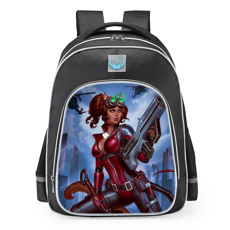 Smite Bastet Crimson Ops Skin School Backpack