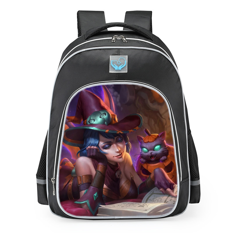 Smite Discordia Pumpkin Spice Skin School Backpack