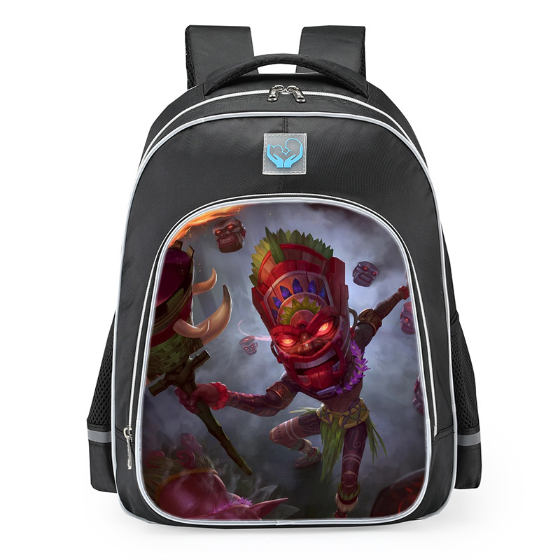 Smite Ah Puch Freaky Tiki Skin School Backpack
