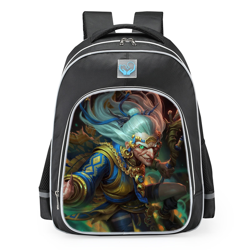 Smite Baba Yaga Golden Skin School Backpack
