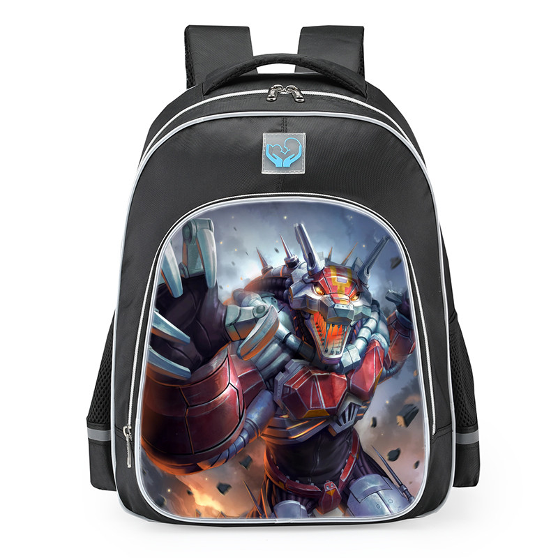 Smite Fenrir Metal Carnage Skin School Backpack