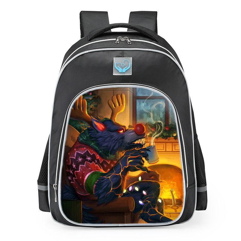 Smite Fenrir Wreck The Halls Skin School Backpack
