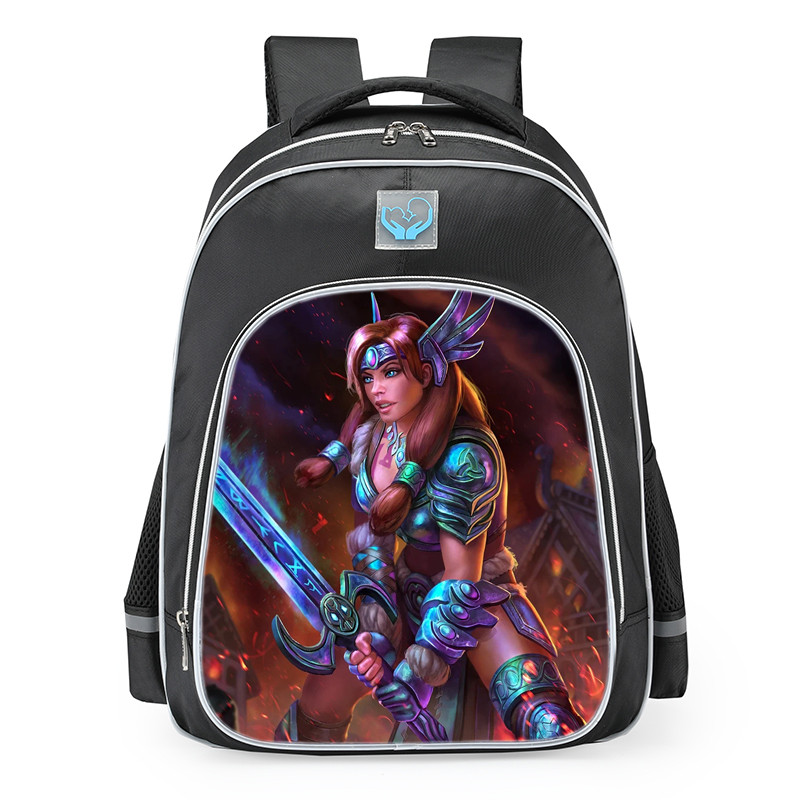 Smite Freya Northern Lights Skin School Backpack