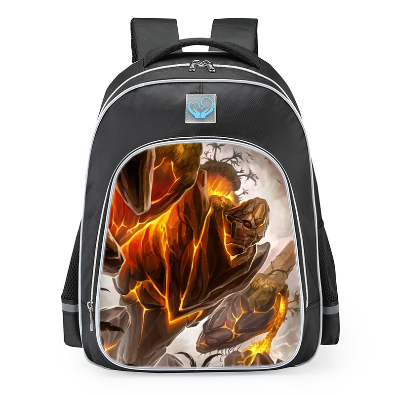 Smite Geb Molten Fury Skin School Backpack