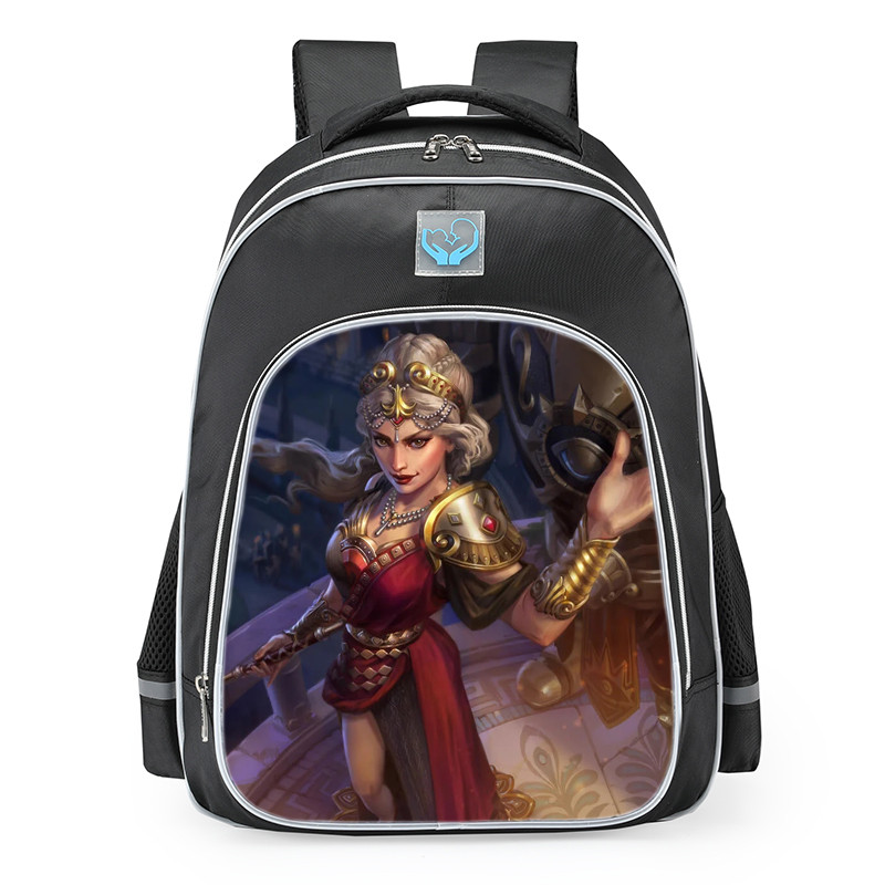 Smite Hera Crimson Queen Skin School Backpack
