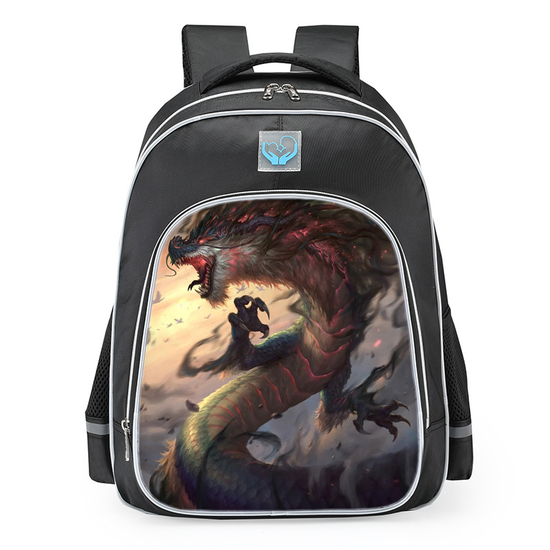 Smite Jormungandr The Mighty Storm Skin School Backpack