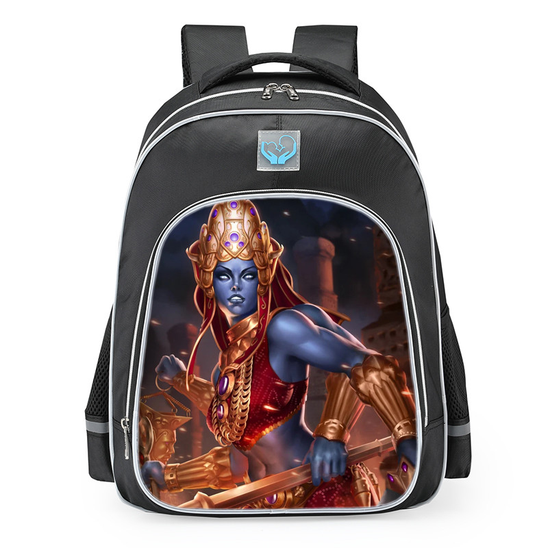 Smite Kali Crimson Death Skin School Backpack