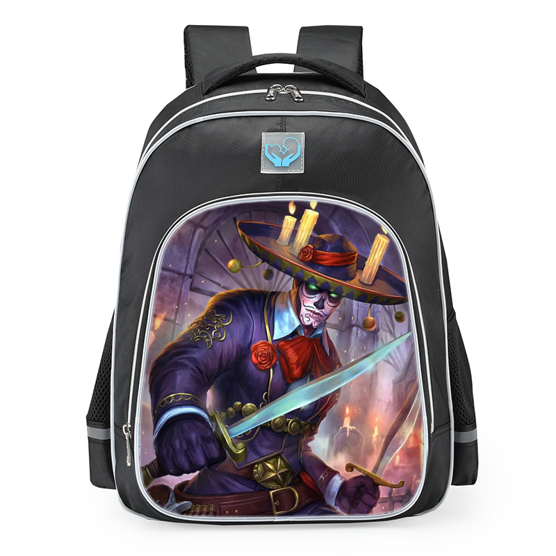 Smite Loki Grim Mariachi Skin School Backpack