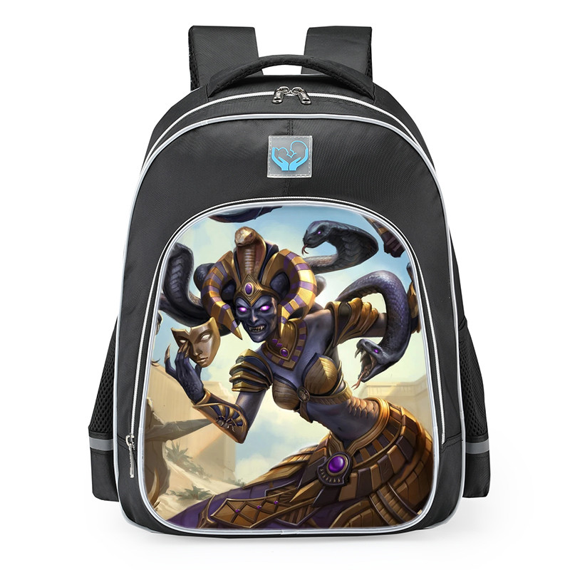 Smite Medusa Queen Cobra Skin School Backpack
