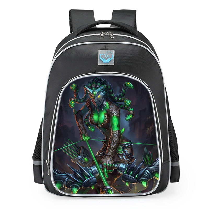 Smite Medusa Crystal Gaze Skin School Backpack