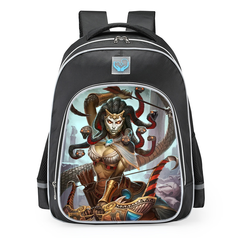 Smite Medusa Black Gorgon Skin School Backpack