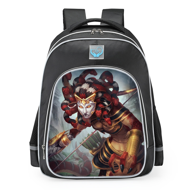 Smite Medusa Scarlet Serpent Skin School Backpack