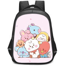 BT21 Backpack StudentPack - BT21 Baby On Pink Background
