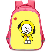 BT21 Chimmy Backpack StudentPack - Chimmy Happy Face Standing On Yellow Background