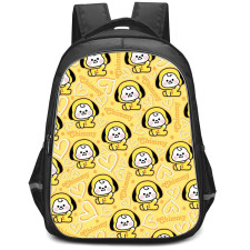 BT21 Chimmy Backpack StudentPack - Chimmy Pattern Art On Yellow Background