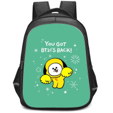 BT21 Chimmy Backpack StudentPack - Chimmy You Got BT21 Back On Green Background