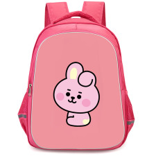 BT21 Cooky Backpack StudentPack - Cooky Sitting On Pink Background