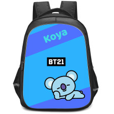 BT21 Koya Backpack StudentPack - Koya Sleeping On Blue Background