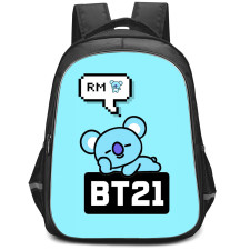 BT21 Koya Backpack StudentPack - Koya Sleeping On BT21 Logo Blue Background