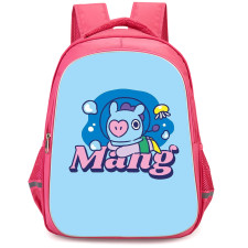 BT21 Mang Backpack StudentPack - Mang Dive Down Into The Ocean Blue Background