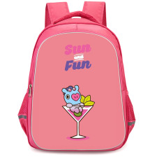 BT21 Mang Backpack StudentPack - Mang Sun And Fun On Pink Background
