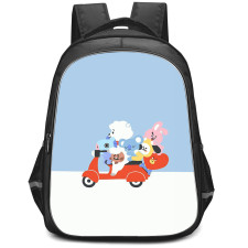 BT21 Backpack StudentPack - BT21 In Scooter With Friends Poster