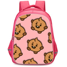BT21 Shooky Backpack StudentPack - Shooky Pattern Art On Pink Background