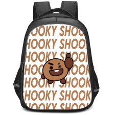 BT21 Shooky Backpack StudentPack - Shooky Standing On Word Art White Background