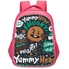 BT21 Shooky Backpack StudentPack - Shooky Typography Black Background