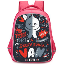 BT21 Van Backpack StudentPack - Van Typography On Black Background