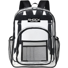 Shock Doctor Clear Backpack - Transparent See Through School Bag Shock Doctor Large Logo