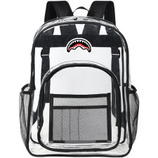 Sprayground Shark Clear Backpack - Transparent See Through School Bag Sprayground Large Logo