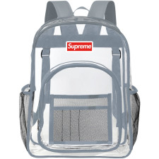 Supreme Clear Backpack - Transparent See Through School Bag Supreme Large Logo
