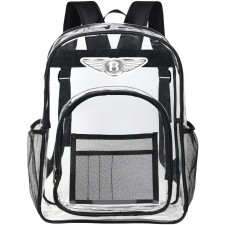 Bentley Clear Backpack - Transparent See Through School Bag Bentley Large Logo