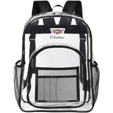 Cadillac Clear Backpack - Transparent See Through School Bag Cadillac Large Logo