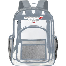 Dodge Challenger R/T Clear Backpack - Transparent See Through School Bag Dodge Challenger R/T Large Logo