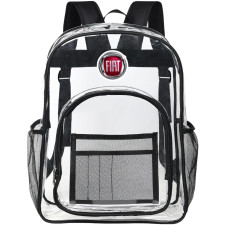 Fiat Clear Backpack - Transparent See Through School Bag Fiat Large Logo