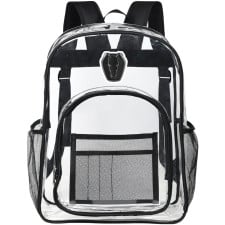 Ford Mustang Dark Horse Clear Backpack - Transparent See Through School Bag Ford Mustang Dark Horse Large Logo