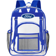 Ford Clear Backpack - Transparent See Through School Bag Ford Large Logo