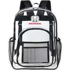 Honda Clear Backpack - Transparent See Through School Bag Honda Large Logo