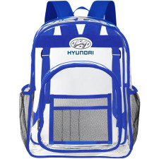 Hyundai Clear Backpack - Transparent See Through School Bag Hyundai Large Logo