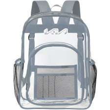 Kia Clear Backpack - Transparent See Through School Bag Kia Large Logo