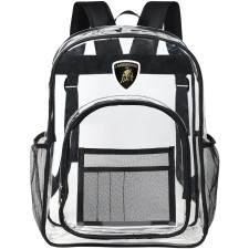 Lamborghini Clear Backpack - Transparent See Through School Bag Lamborghini Large Logo